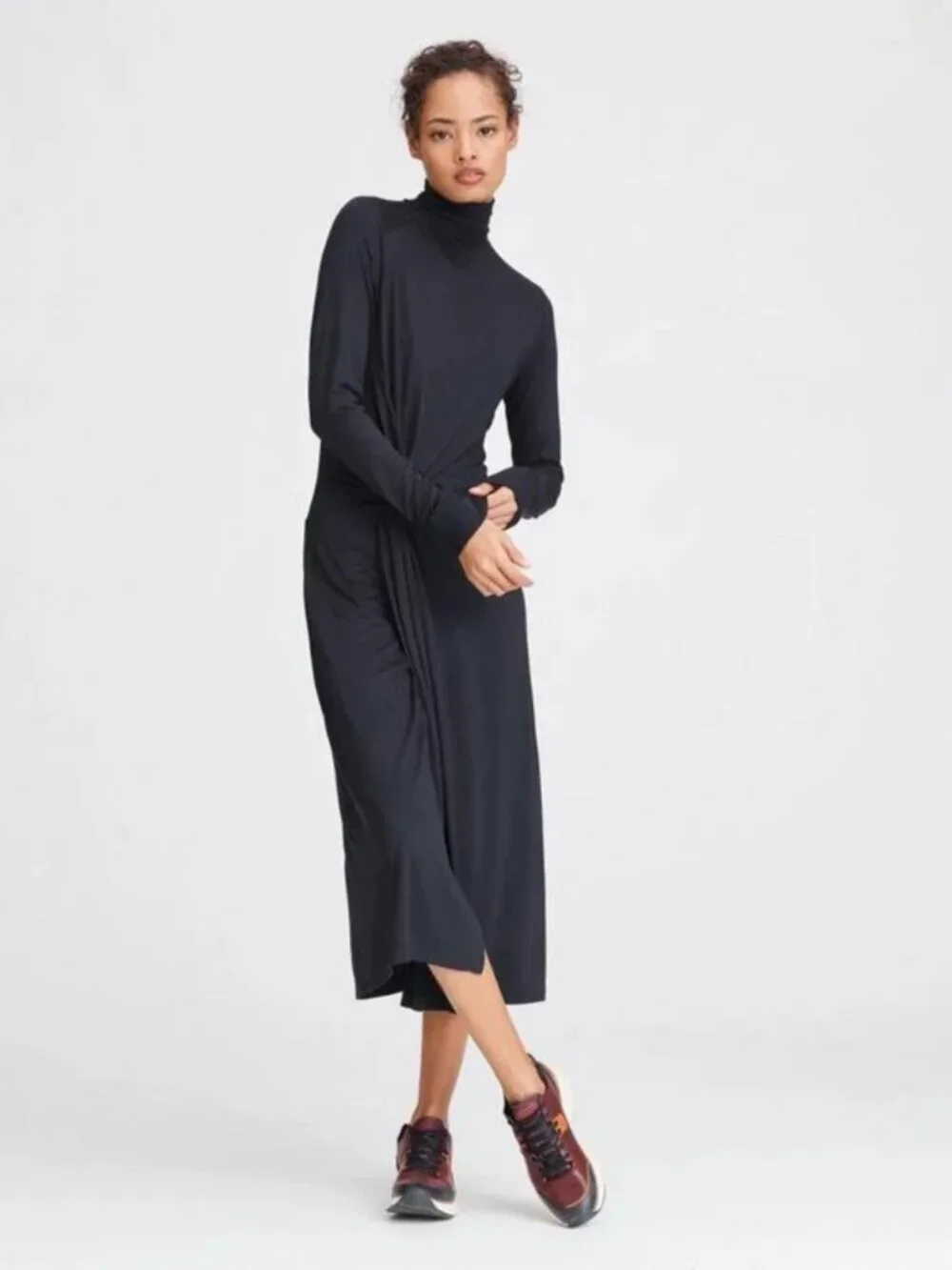 Rag & Bone Shawl Wrap Turtleneck Midi Dress - Picture 2 of 8